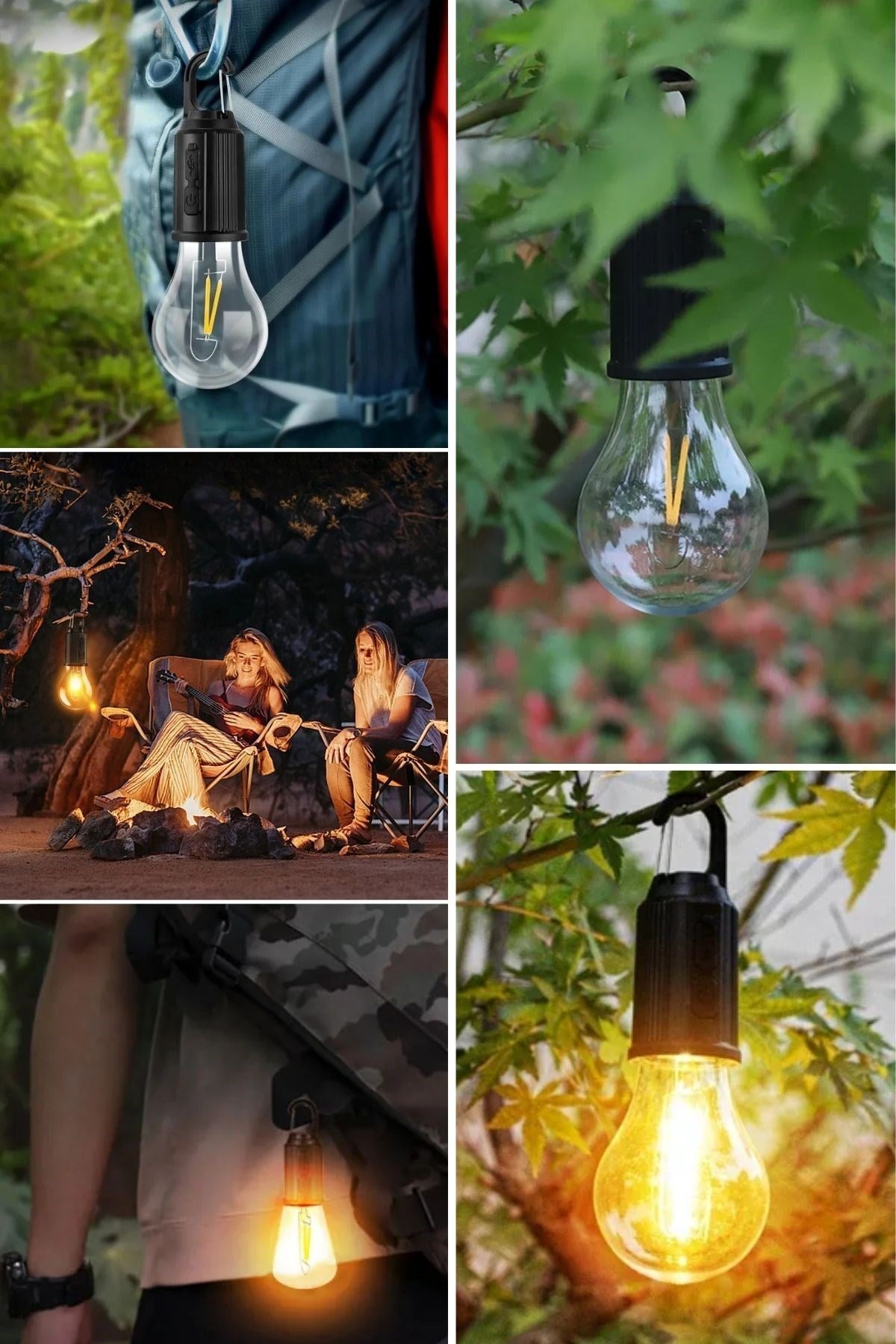 BUFFER® Şarj Olabilen 3 Farklı Mod LED'li Kendiliğinden Asma Kancalı Kamp,Dış Cephe Lambası