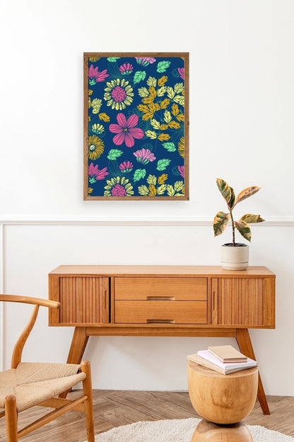 Çiçekler Ahşap Çerçeveli Tablo 30 x 42