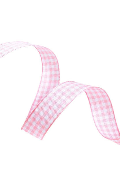 Tafta Ekoseli Kurdele 25 mm Pudra 2 Metre