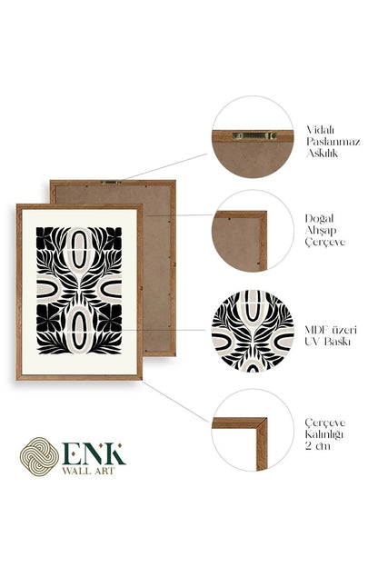 Soyut Ahşap Çerçeveli Tablo 23 x 30