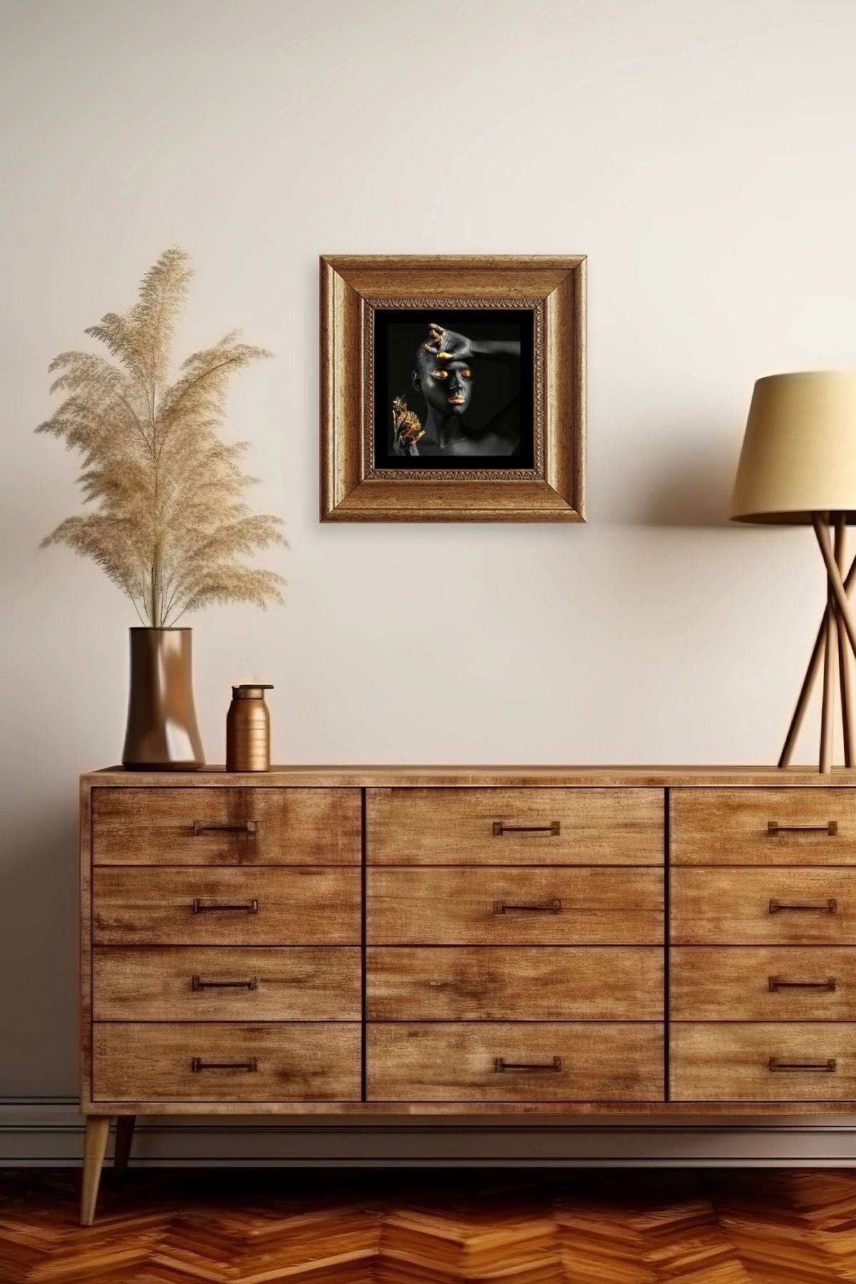 Kadın Çerçeveli Taş Tablo 20 cm