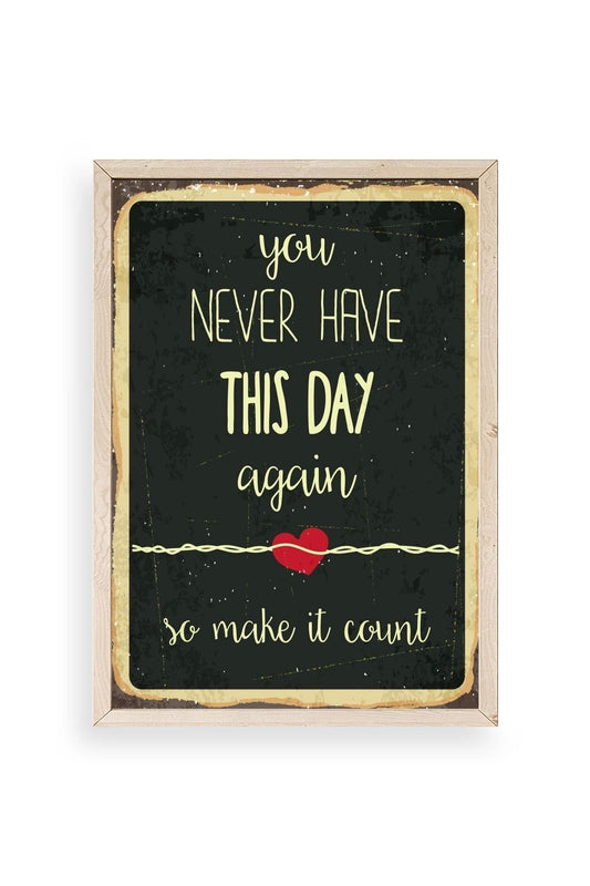 Motto Ahşap Çerçeveli Tablo 17 x 23