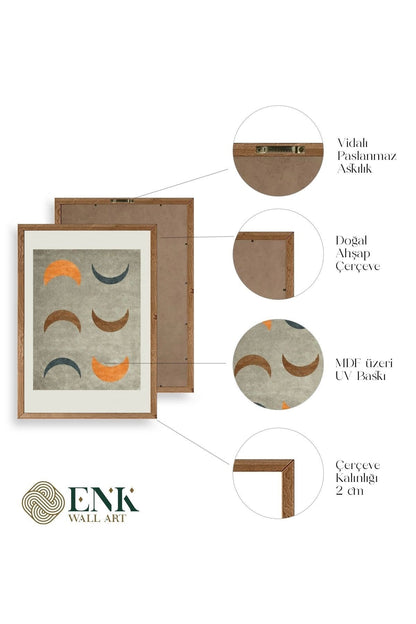 Soyut Ahşap Çerçeveli Tablo 30 x 42