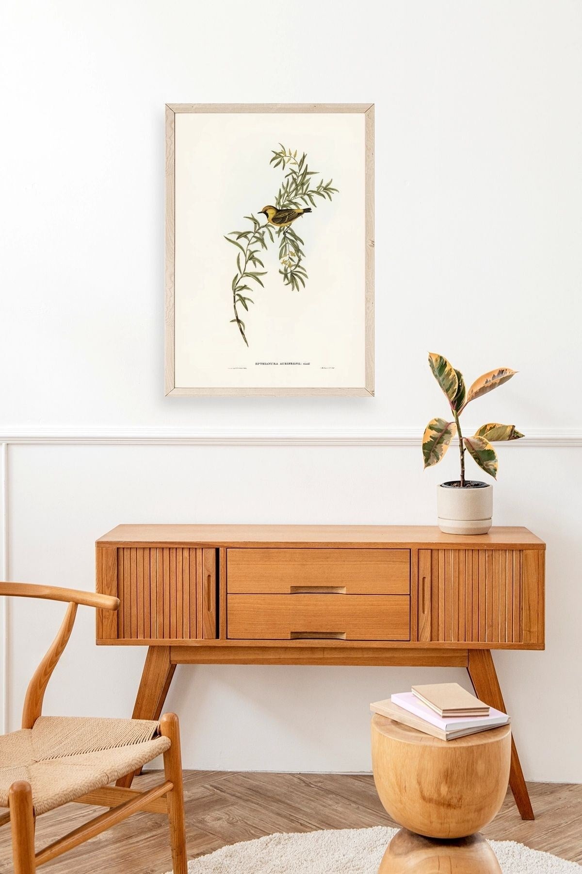 Daldaki Kuş Ahşap Çerçeveli Tablo 50 x 70