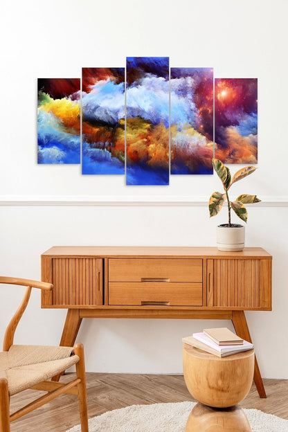 Manzara Doğa Retro 5 Parçalı Mdf Tablo 60 x 100