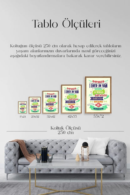 Motto Ahşap Çerçeveli Tablo 17 x 23
