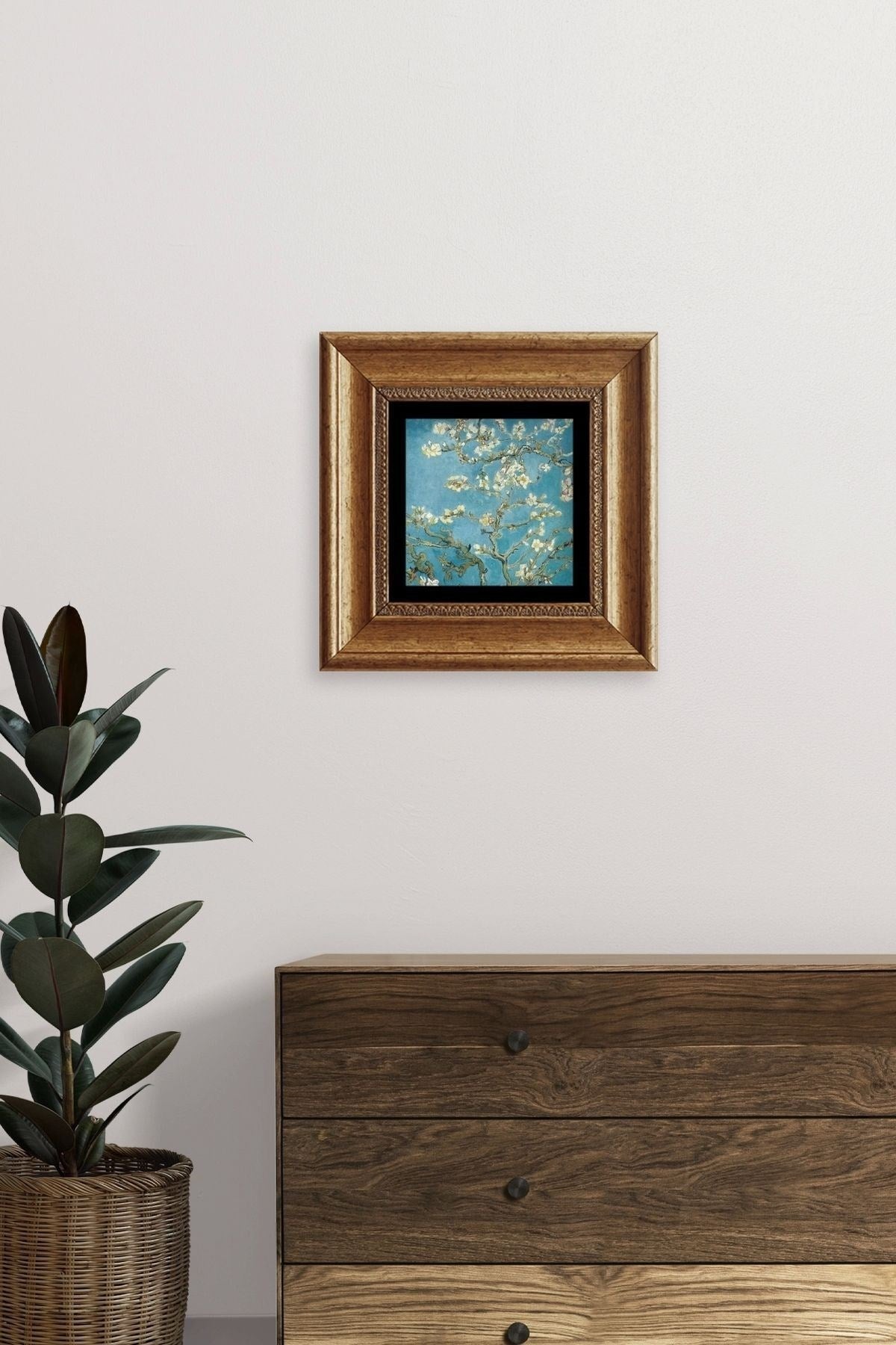 Bahar Çiçekleri Çerçeveli Taş Tablo 20 cm