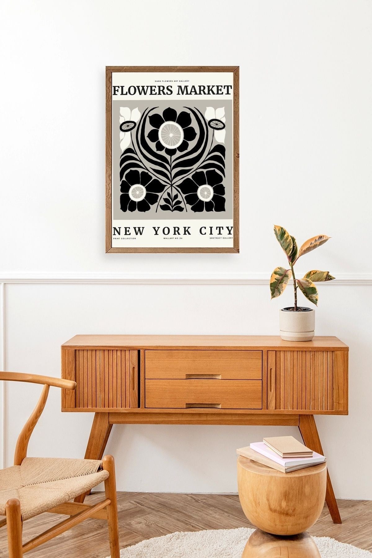 Çiçek Ahşap Çerçeveli Tablo 50 x 70