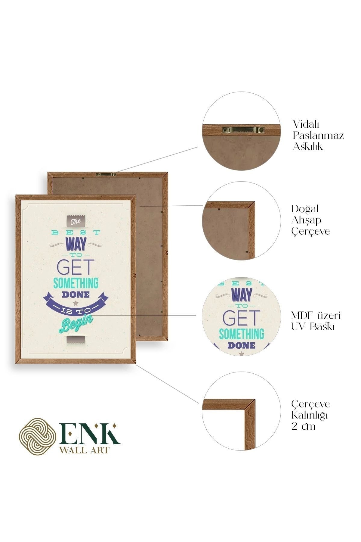 Motto Ahşap Çerçeveli Tablo 17 x 23