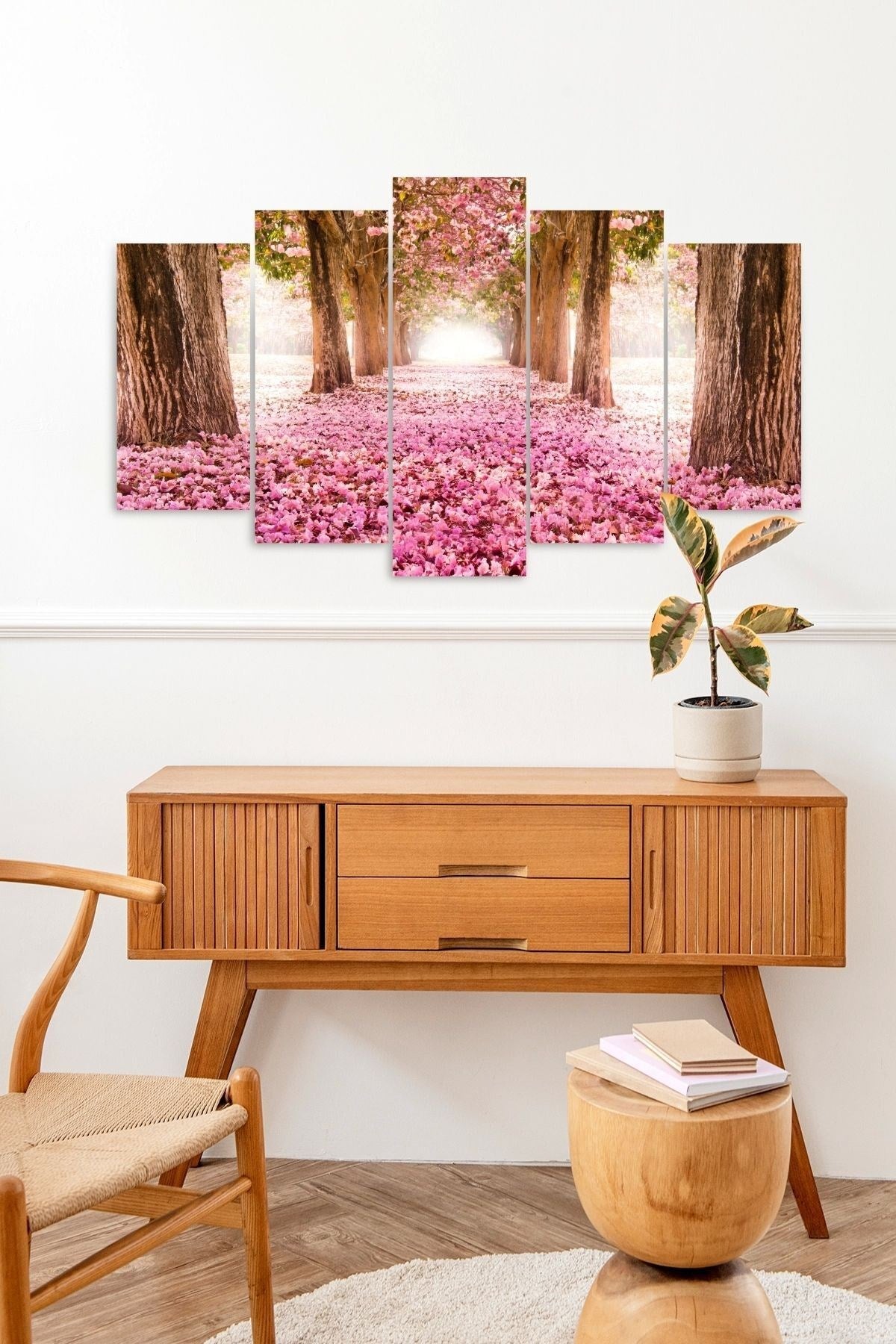 Çiçekler 5 Parçalı Mdf Tablo 60 x 100