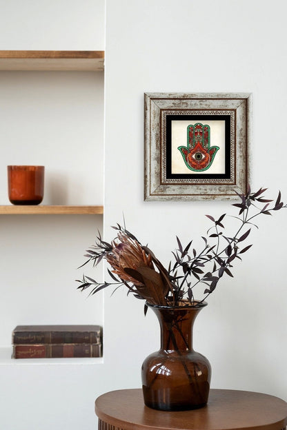 Fatma Ana Eli Çerçeveli Taş Tablo 20 cm