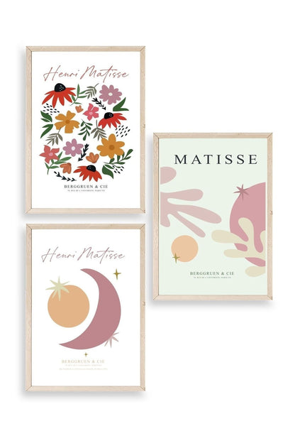 Matisse Üçlü Ahşap Çerçeveli Tablo 40 x 60