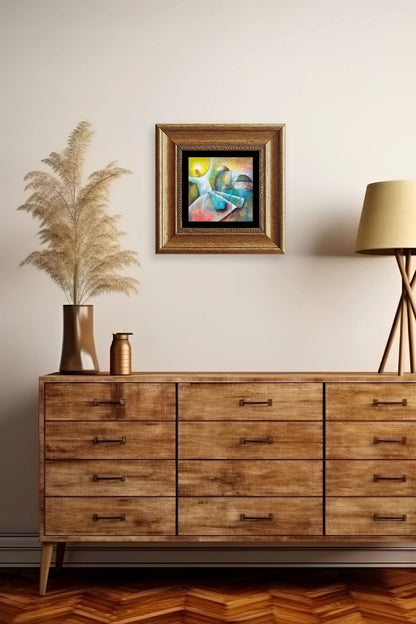 Semazen Mevlevi Çerçeveli Taş Tablo 20 cm