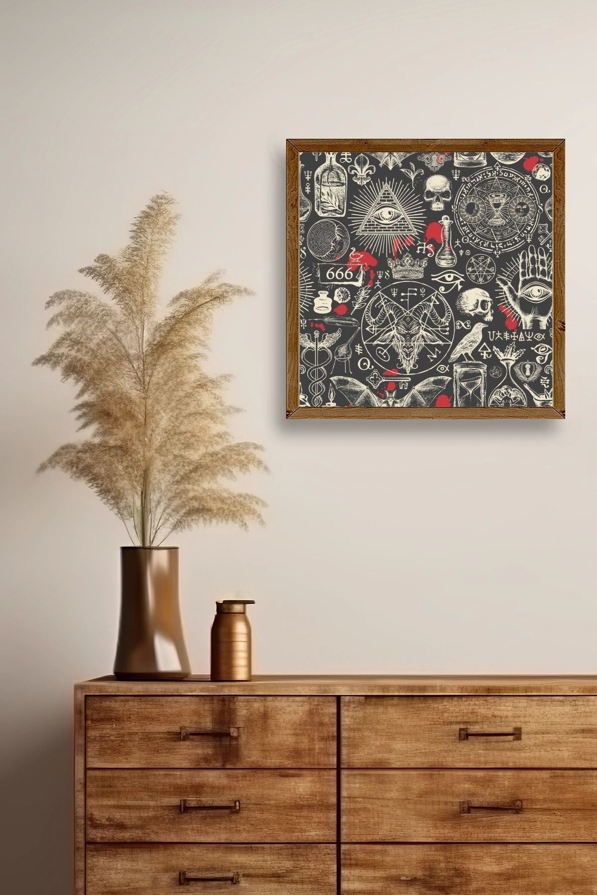 666 Ahşap Çerçeveli Tablo 23 x 23