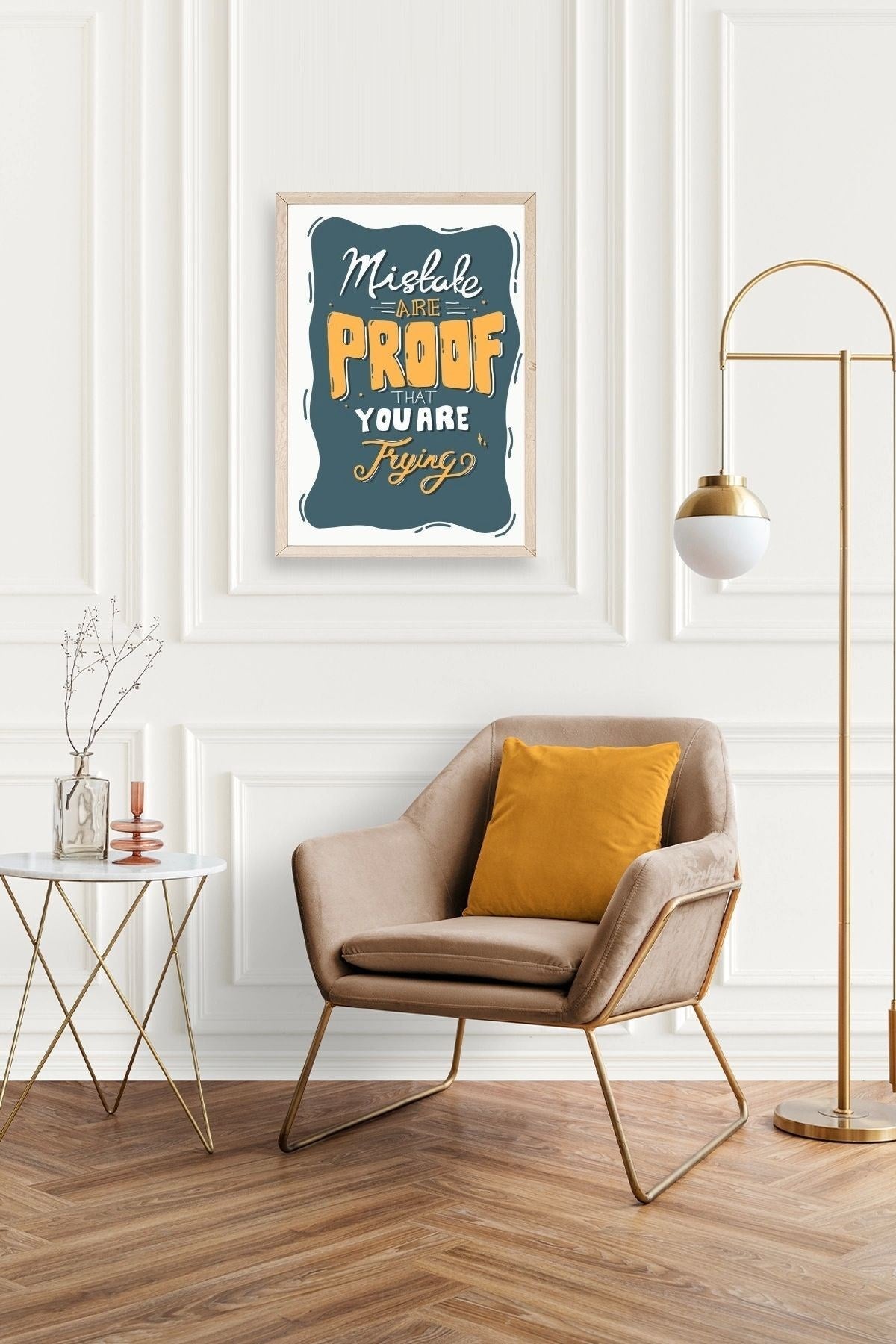 Motto Ahşap Çerçeveli Tablo 17 x 23