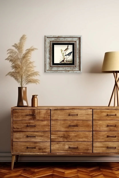 Daldaki Kuşlar Çerçeveli Taş Tablo 20 cm