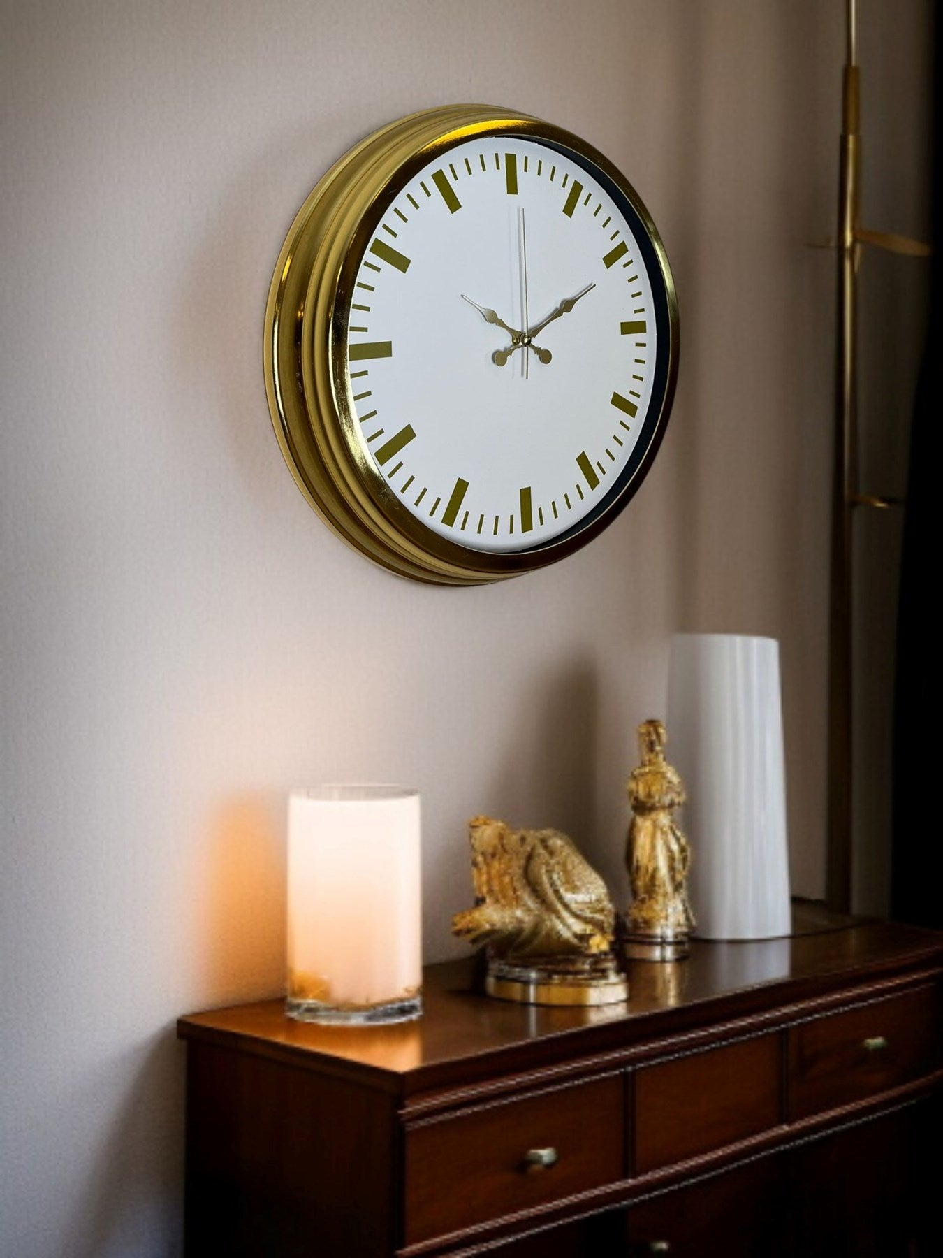 Zentime 40 Cm Gold Lüks Duvar Saati