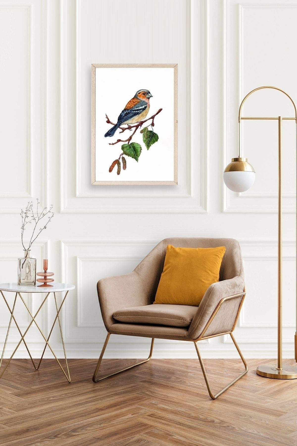 Kuş Ahşap Çerçeveli Tablo 50 x 70