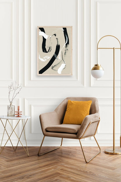 Soyut Ahşap Çerçeveli Tablo 50 x 70