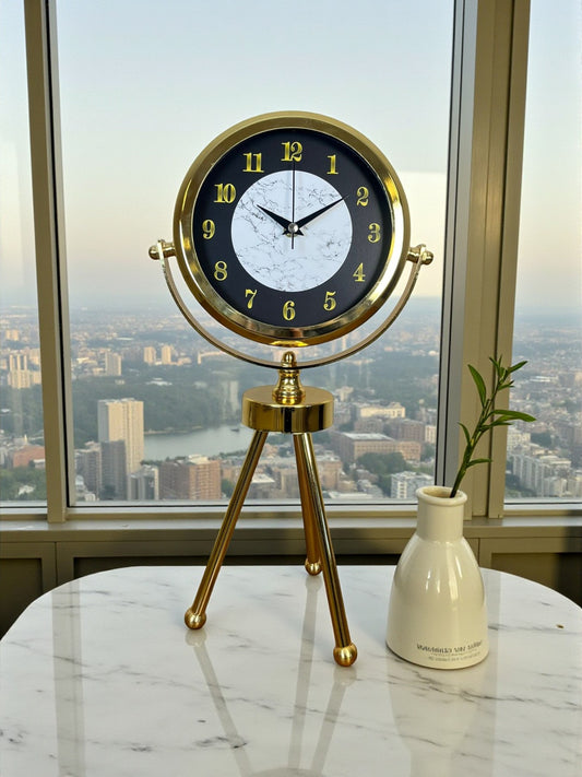 Zentime Gold Lüks Üç Ayaklı Masa Saati