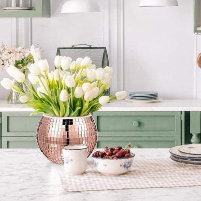 BUFFER® Kare Bronz Cam Mozaik Fayans Çıkartmaları El İşi Kare Cam Fayans Kendinden Yapışkanlı Aynalı Dekor Panel 30x30 Cm