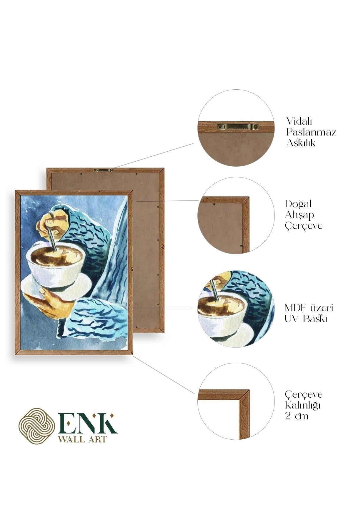 Kahve Ahşap Çerçeveli Tablo 50 x 70