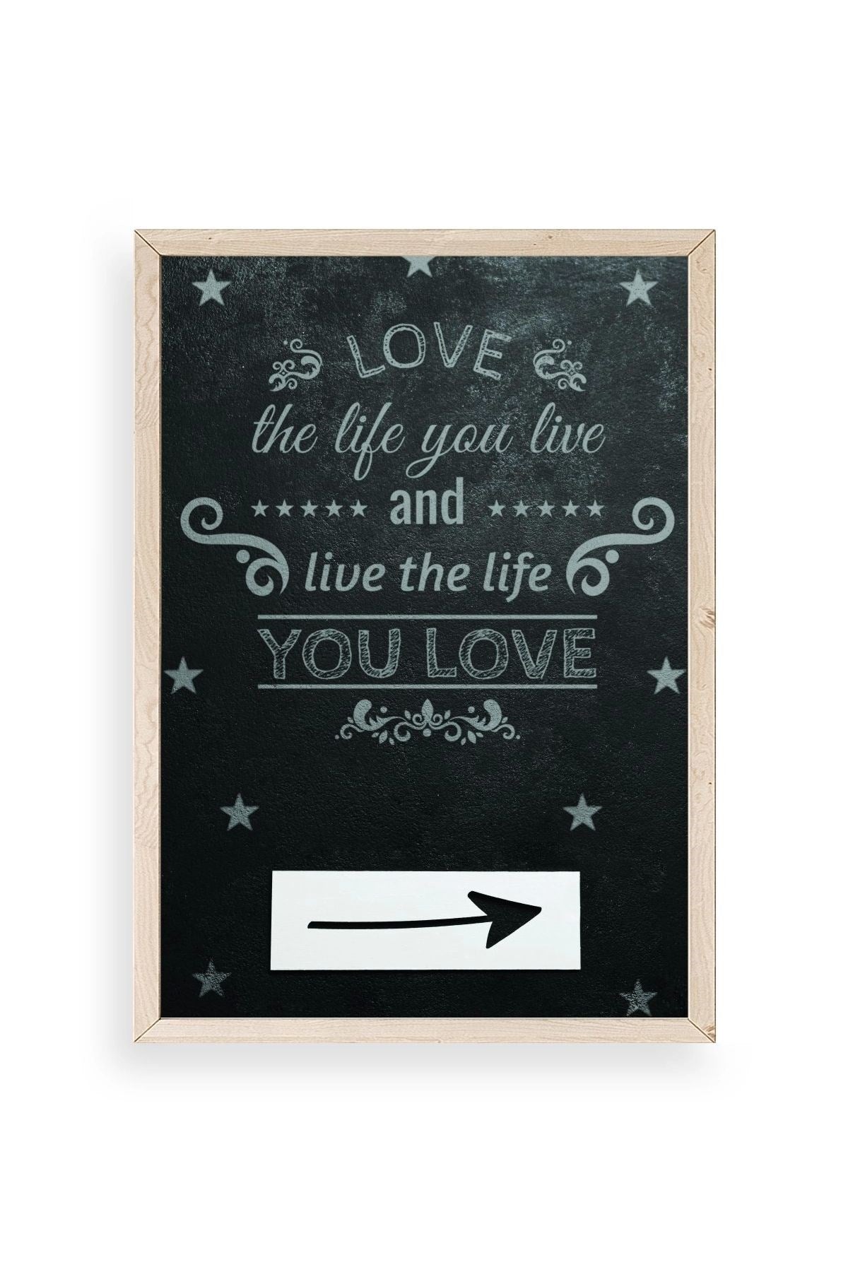 Motto Ahşap Çerçeveli Tablo 30 x 42