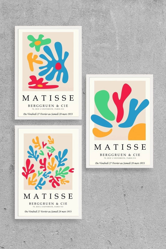 Matisse Üçlü Ahşap Çerçeveli Tablo 50 x 70