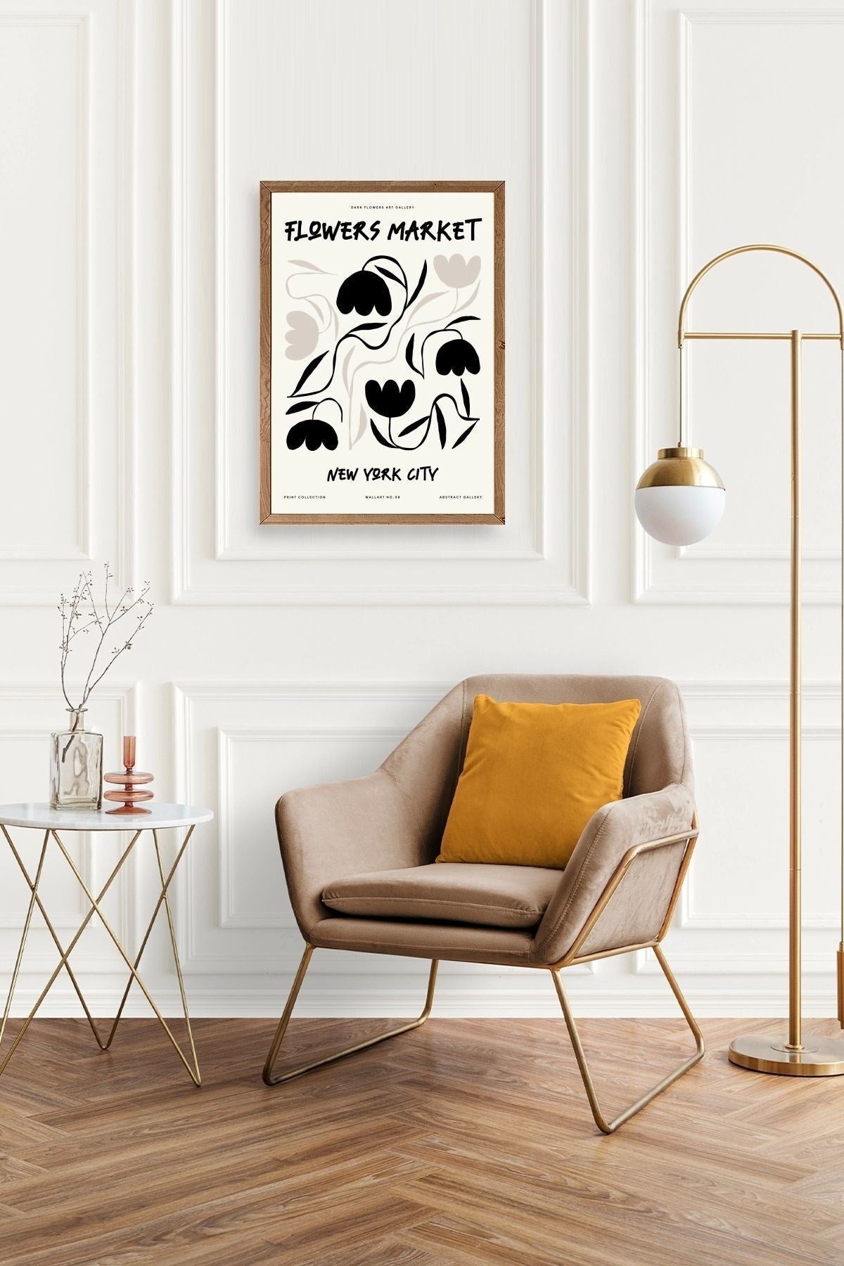 Çiçek Ahşap Çerçeveli Tablo 17 x 23