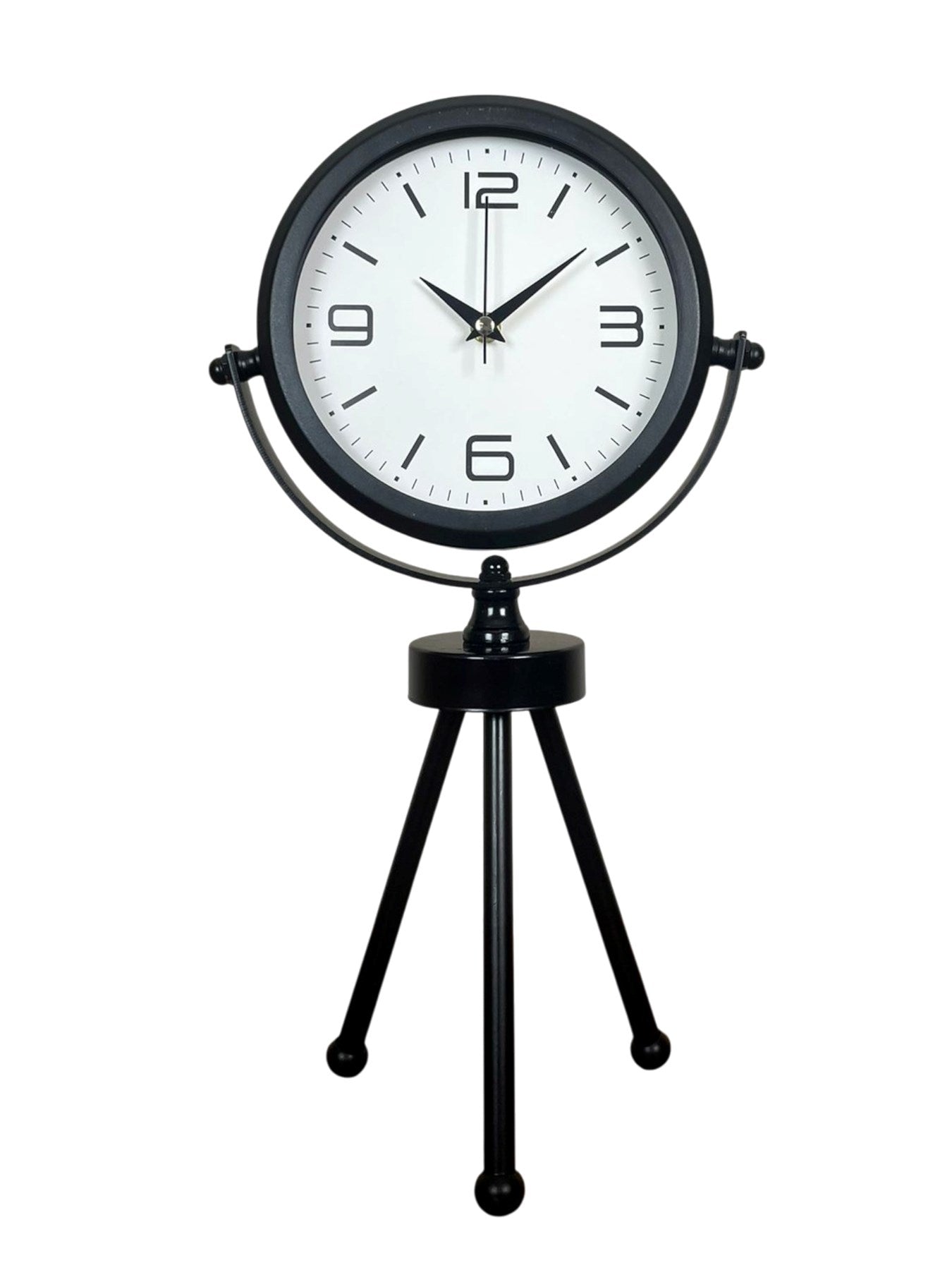 Zentime Siyah Zarif Üç Ayaklı Masa Saati