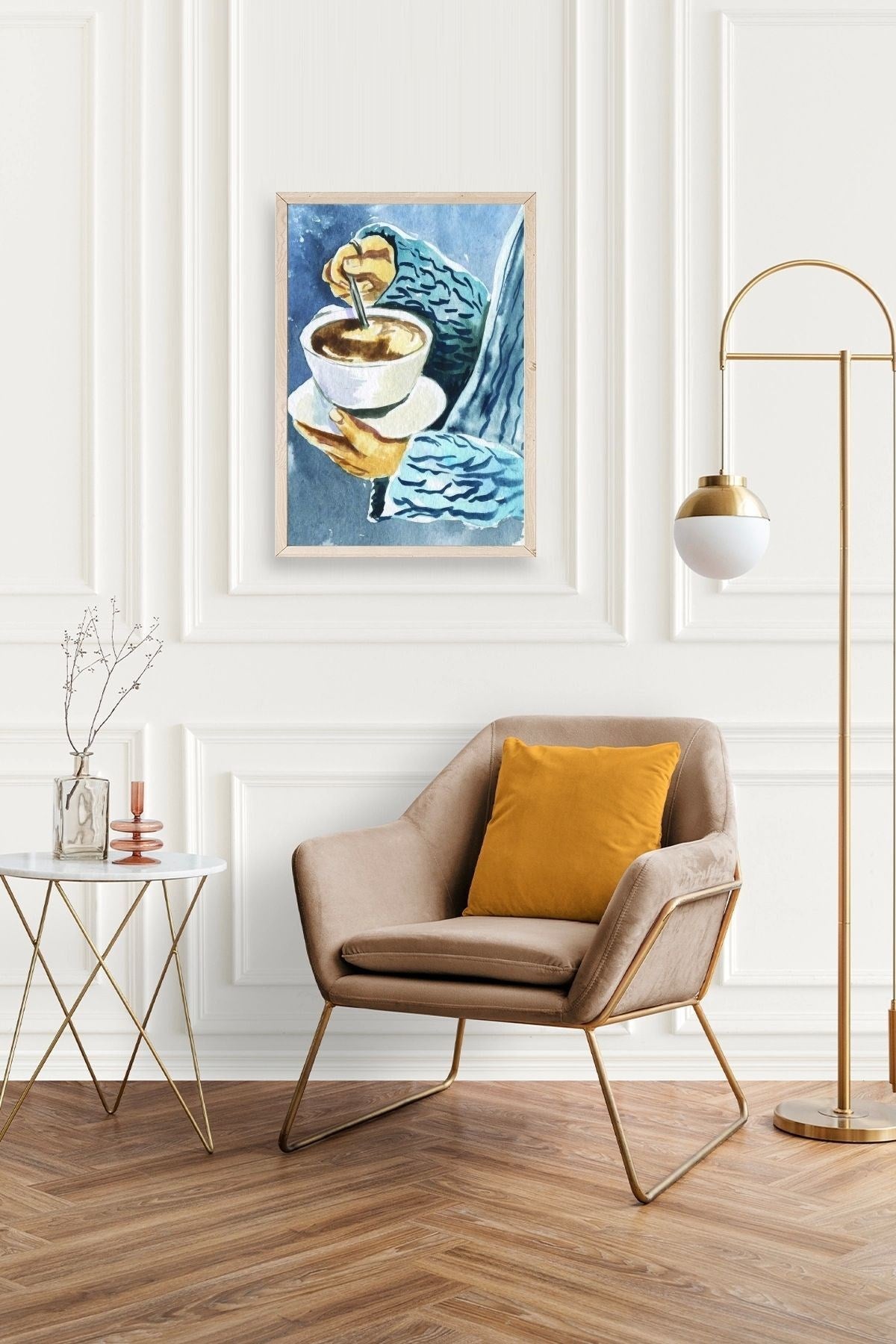 Kahve Ahşap Çerçeveli Tablo 23 x 30