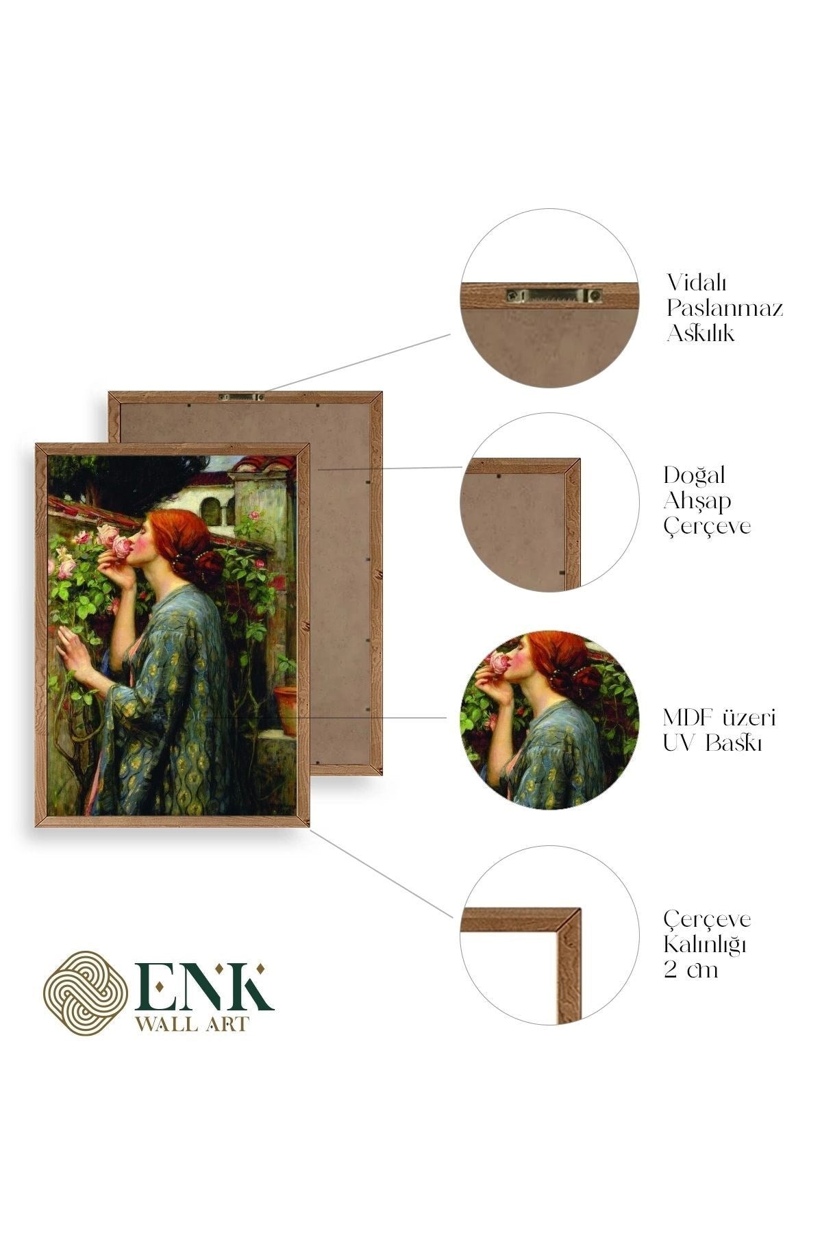 Kadın Ahşap Çerçeveli Tablo 50 x 70