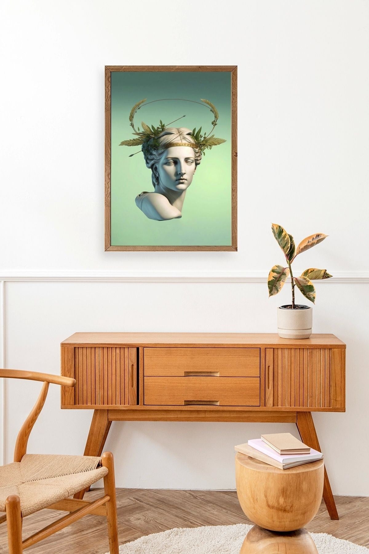 Heykel Ahşap Çerçeveli Tablo 23 x 30