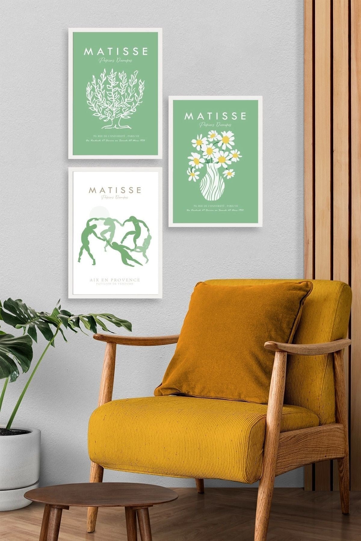 Matisse Üçlü Ahşap Çerçeveli Tablo 50 x 70