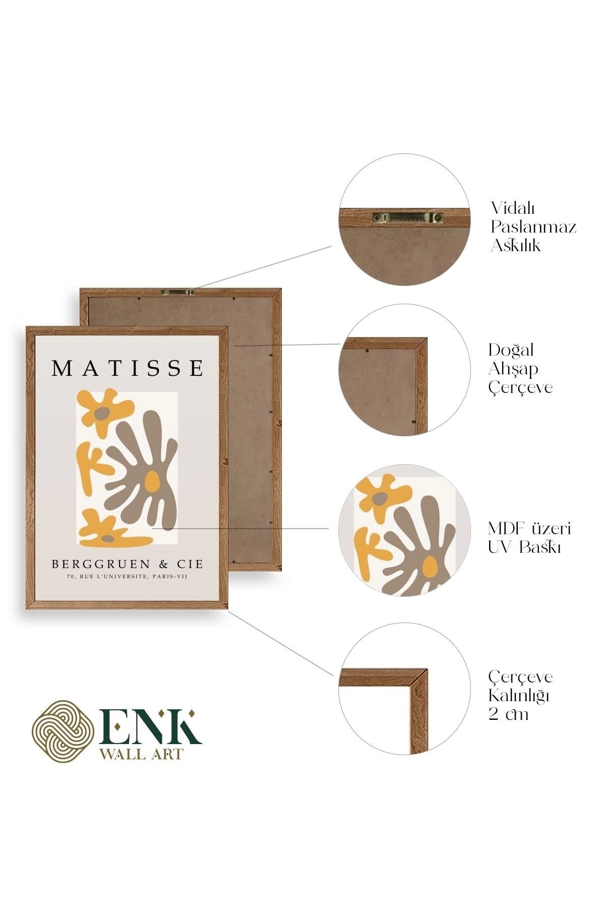 Modern Ahşap Çerçeveli Tablo 50 x 70