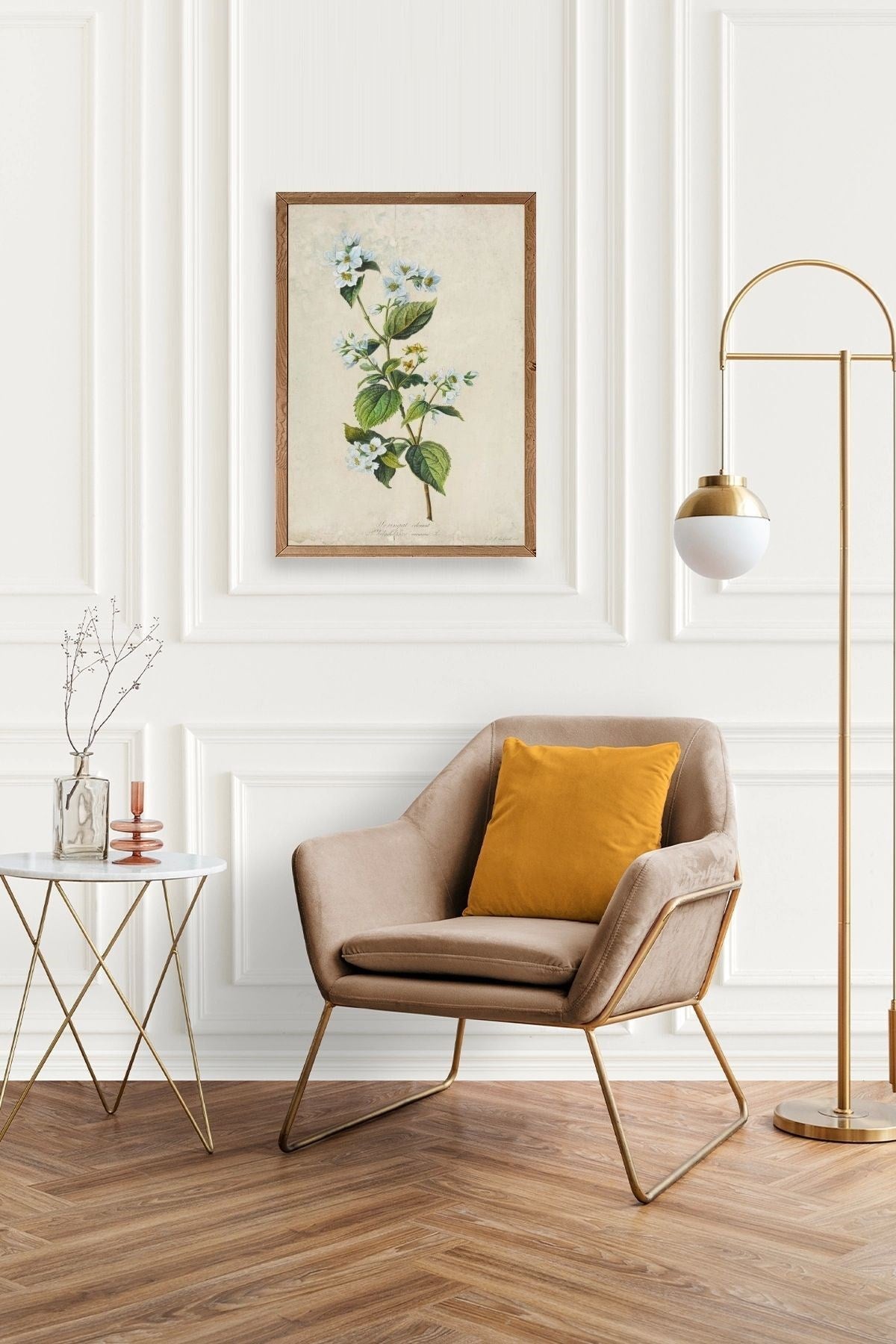 Çiçek Ahşap Çerçeveli Tablo 17 x 23