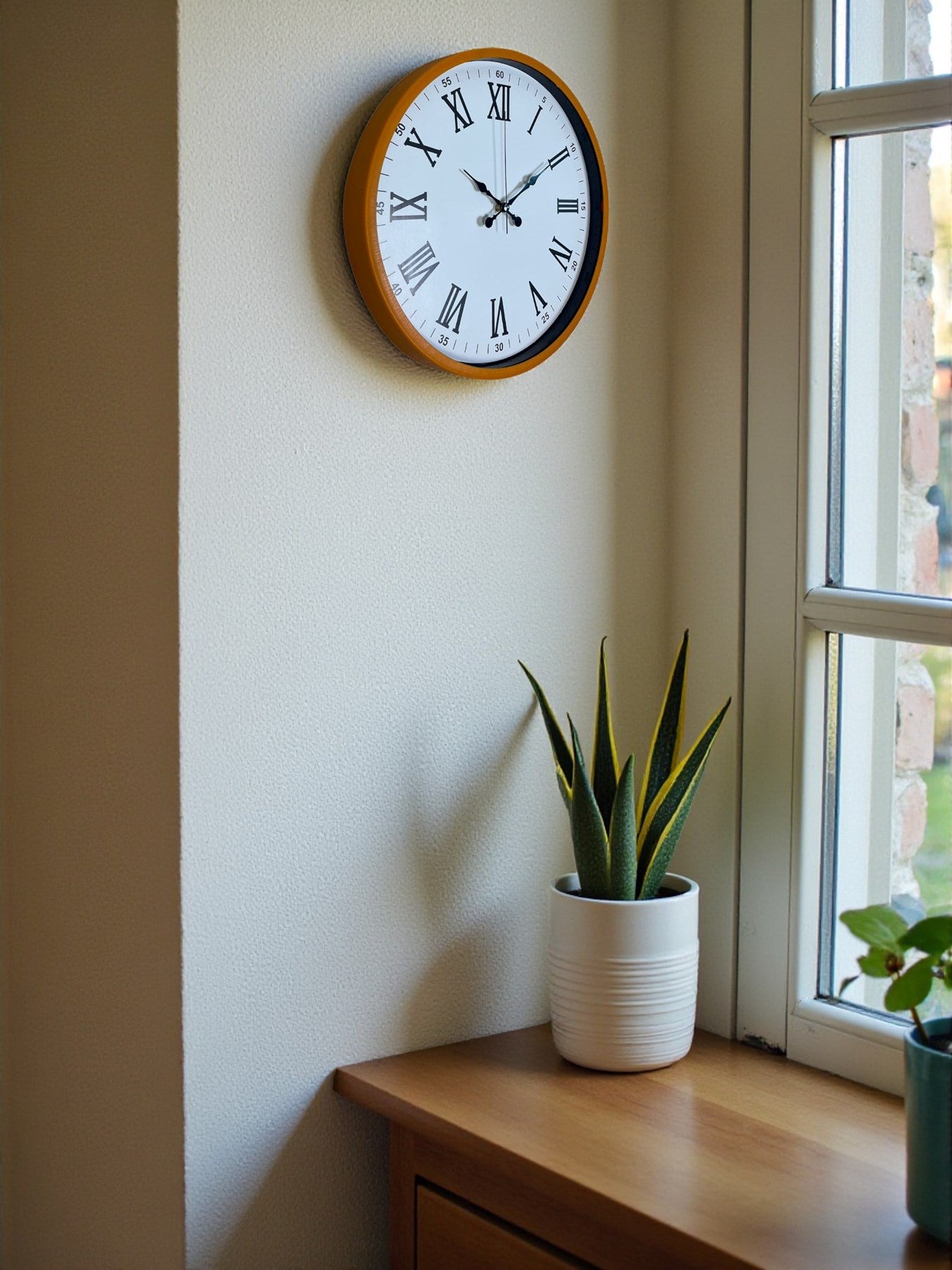 Zentime 36 Cm Turuncu Dekoratif Duvar Saati