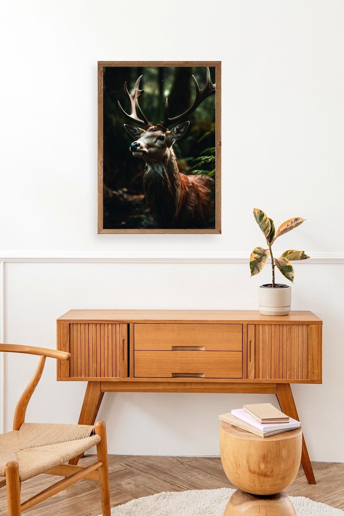 Geyik Ahşap Çerçeveli Tablo 30 x 42