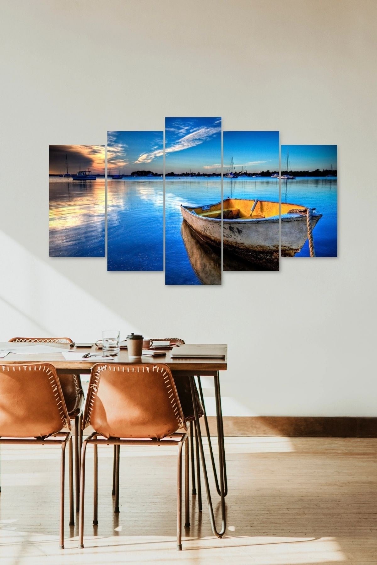 Deniz Manzarası 5 Parçalı Mdf Tablo 60 x 100