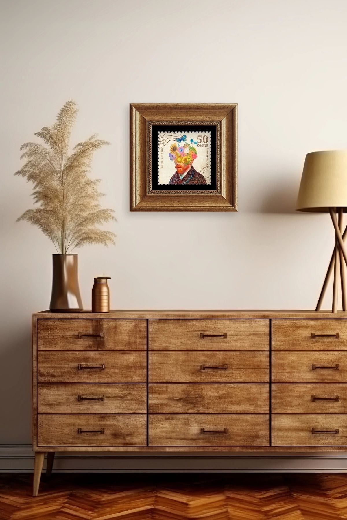 Van Gogh Çerçeveli Taş Tablo 20 cm