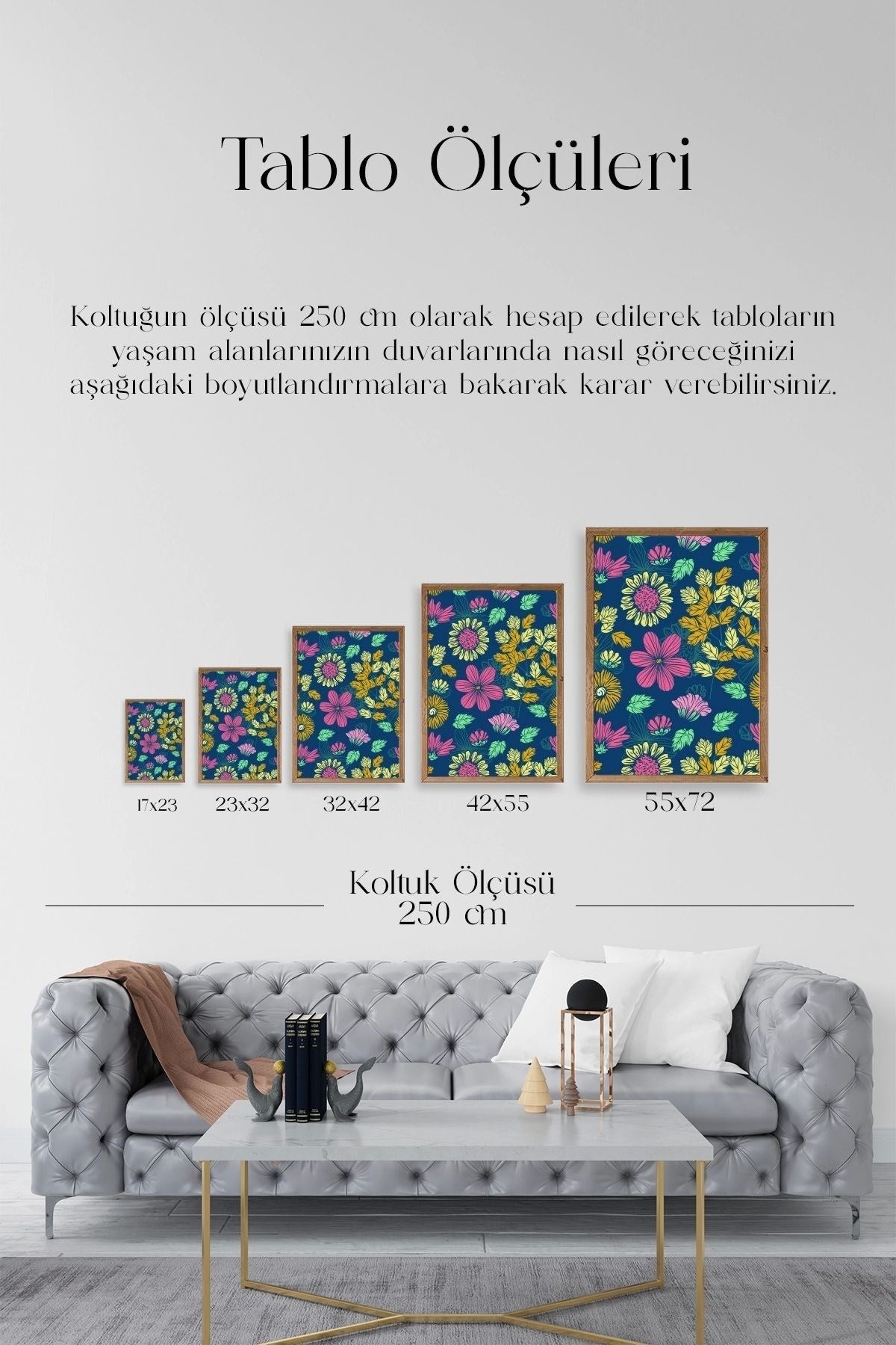 Çiçekler Ahşap Çerçeveli Tablo 30 x 42