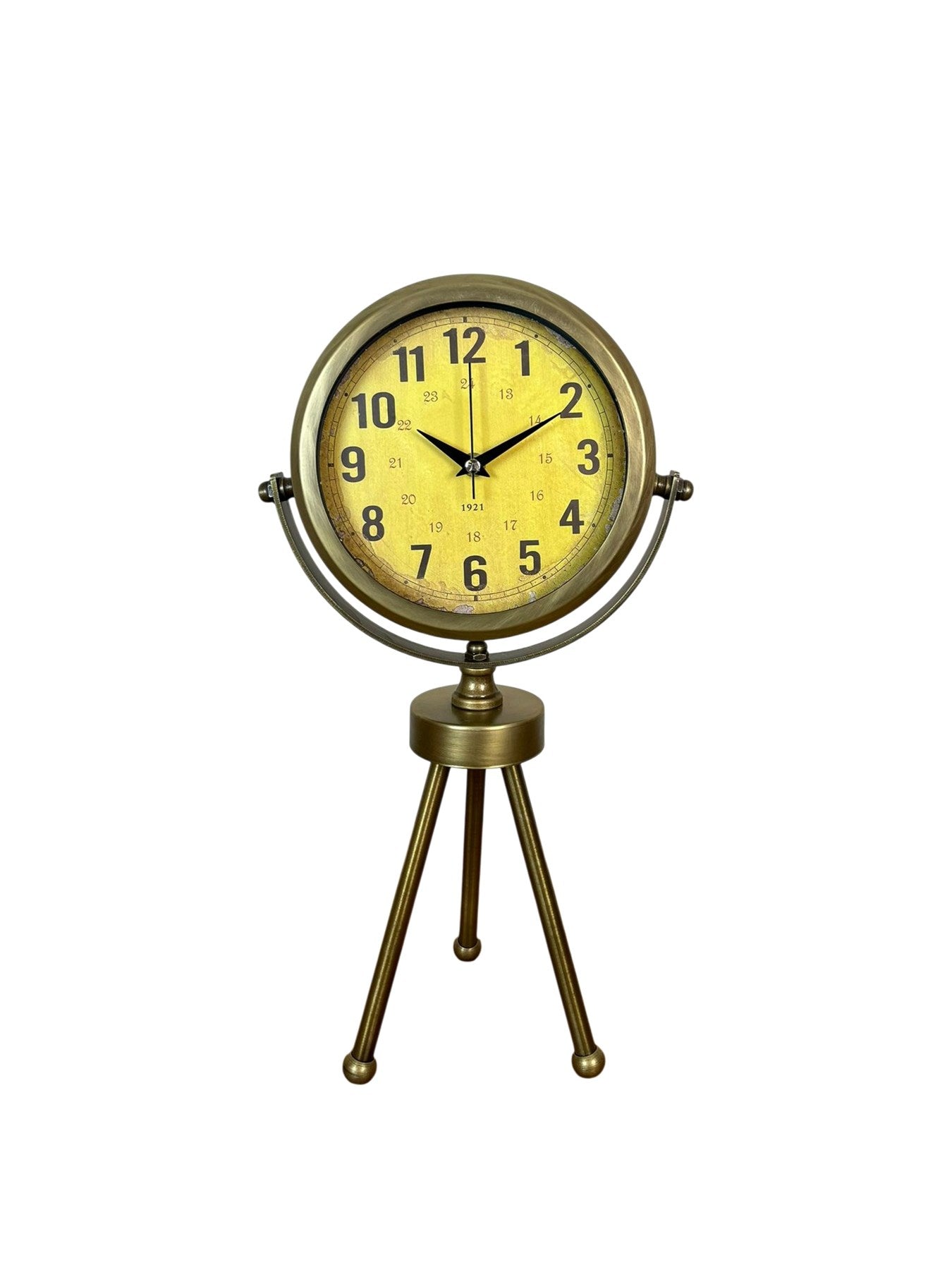 Zentime Eskitme Vintage Üç Ayaklı Masa Saati