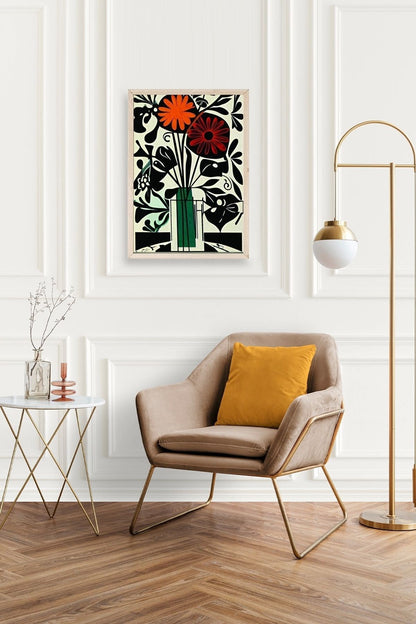 Çiçek Ahşap Çerçeveli Tablo 50 x 70