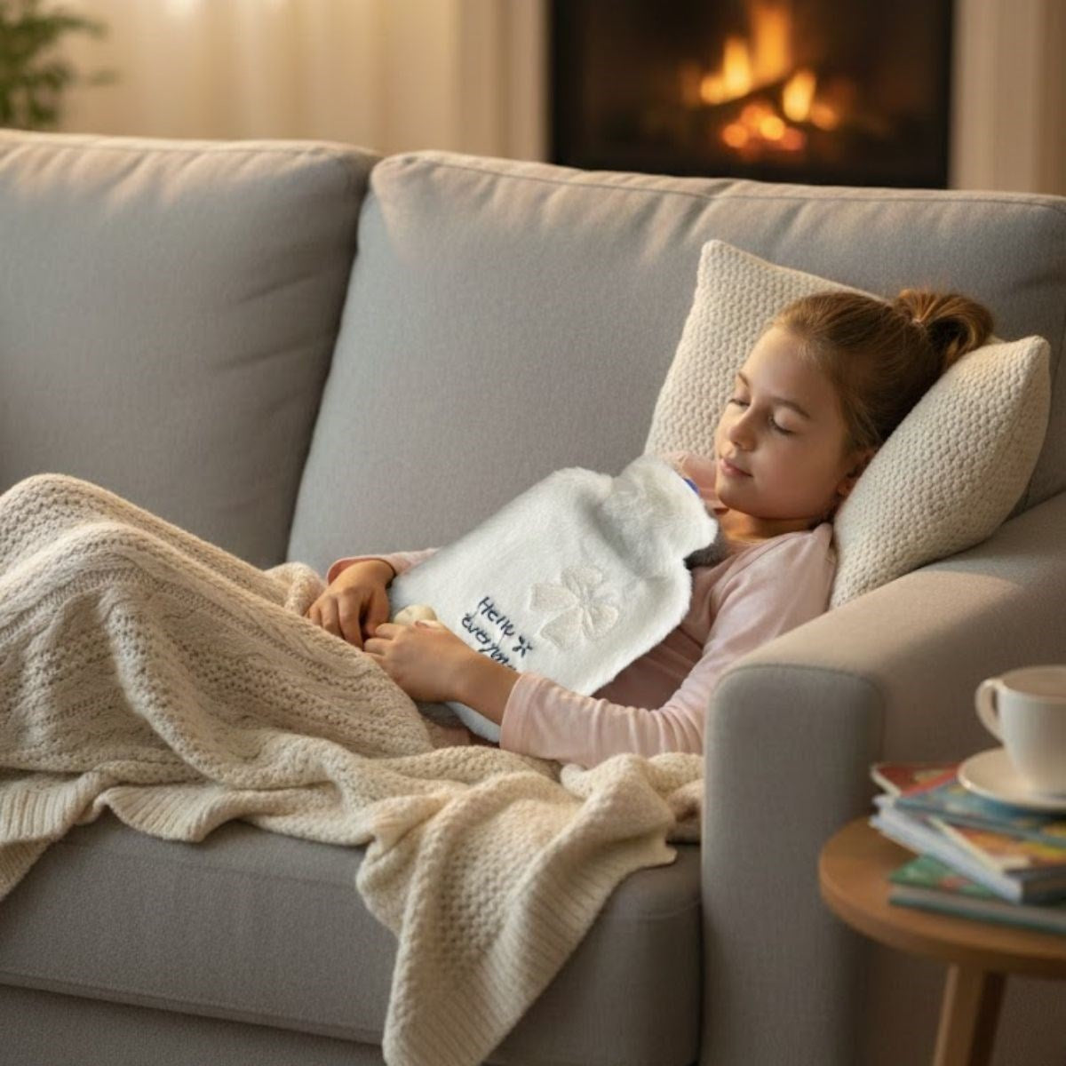 Hello Everyone Yazılı Kurdeleli Beyaz Peluş Sıcak Su Torbası 1 Lt – Yumuşak Kılıf, Uzun Süre Sıcak Tutan Termal Su Torbası