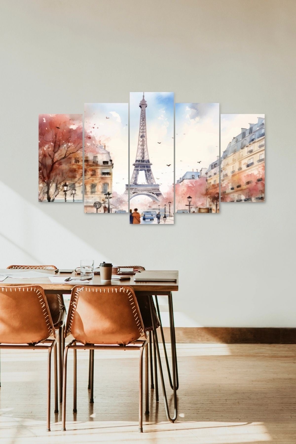 Şehir Manzarası 5 Parçalı Mdf Tablo 60 x 100