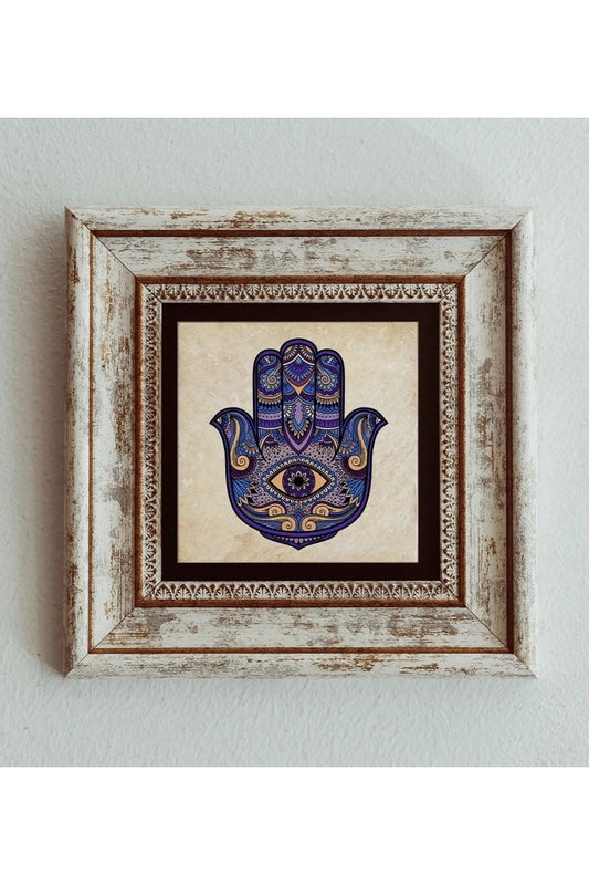 Fatıma Ana Eli Çerçeveli Taş Tablo 20 cm