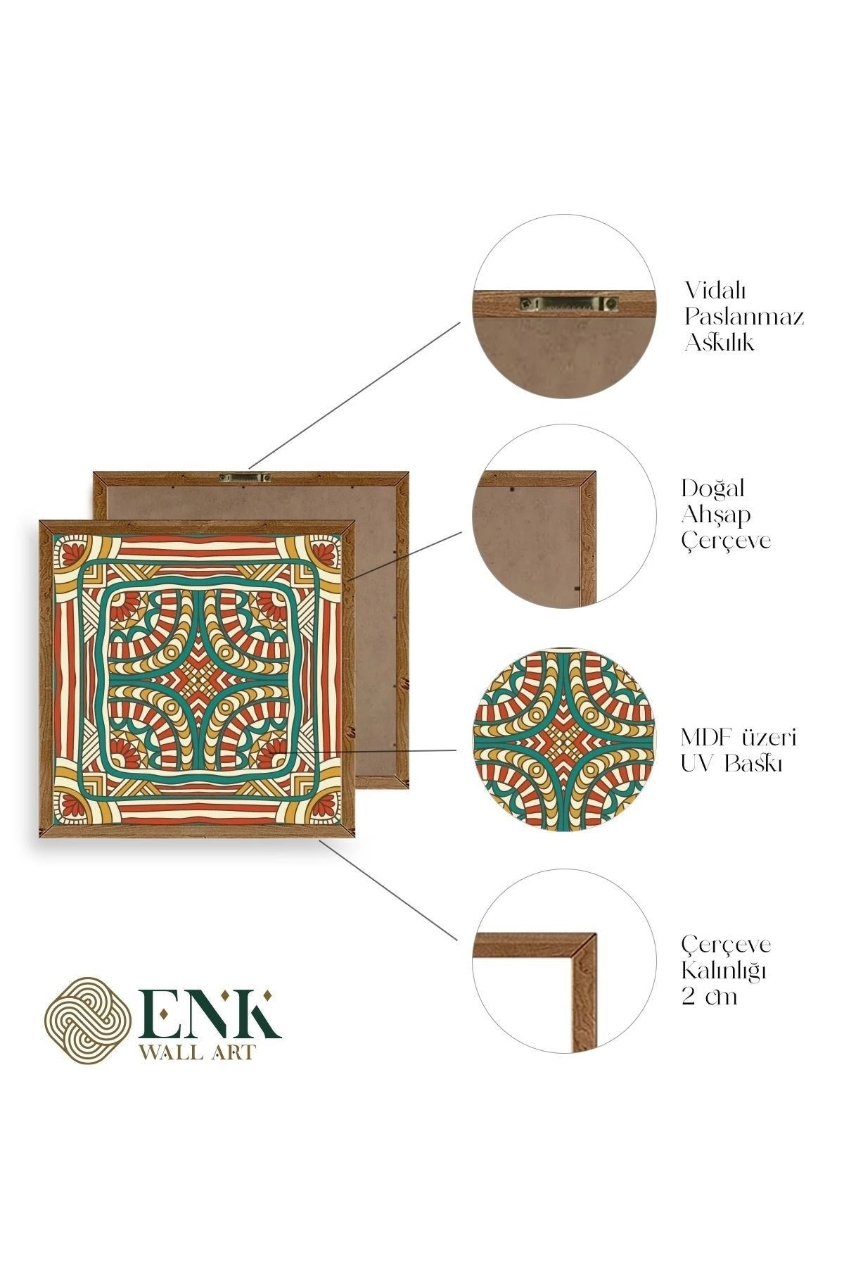 Motif Ahşap Çerçeveli Tablo 50 x 50