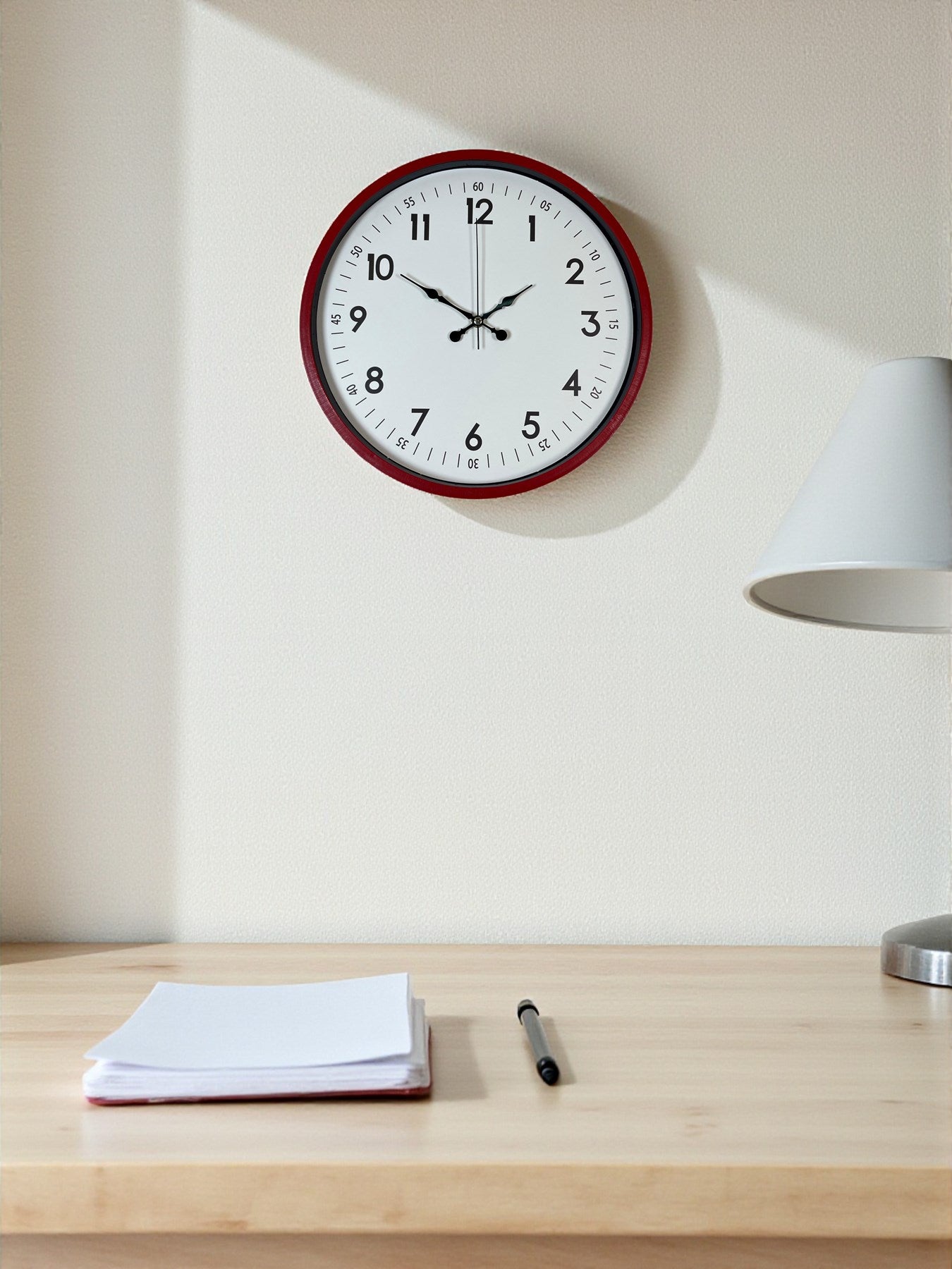 Zentime 36 Cm Kırmızı Dekoratif Duvar Saati