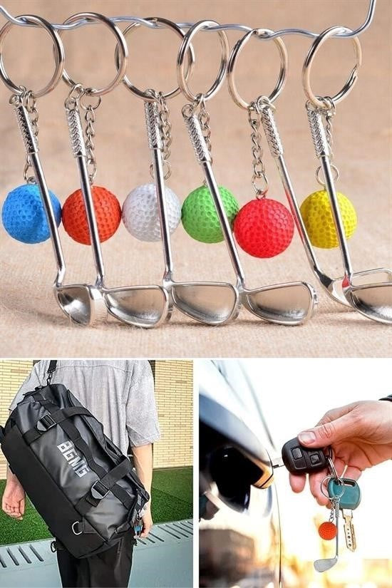 BUFFER® Gerçekçi Golf Tasarımlı Şık Anahtarlık Kolye Çanta Süsü Golf Keychain