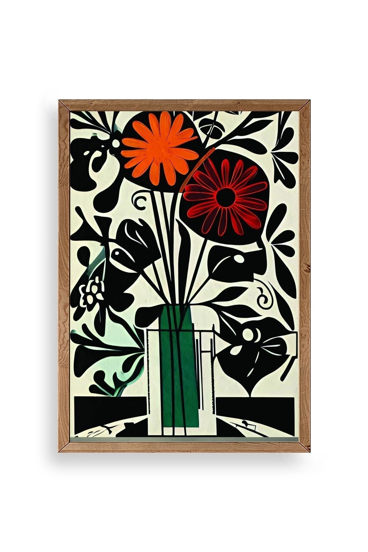 Çiçek Ahşap Çerçeveli Tablo 30 x 42